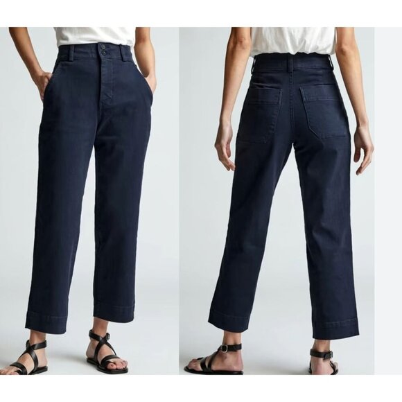Everlane NWT The Organic Straight-Leg Pant Twill True Navy Blue Size 10 - Picture 1 of 9